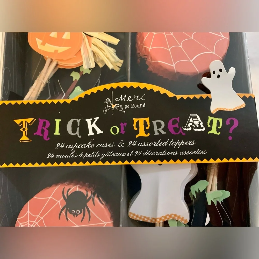 NEW Meri Meri Trick or Treat Halloween Cupcake Decorating Kit - Make 24 Cupcakes